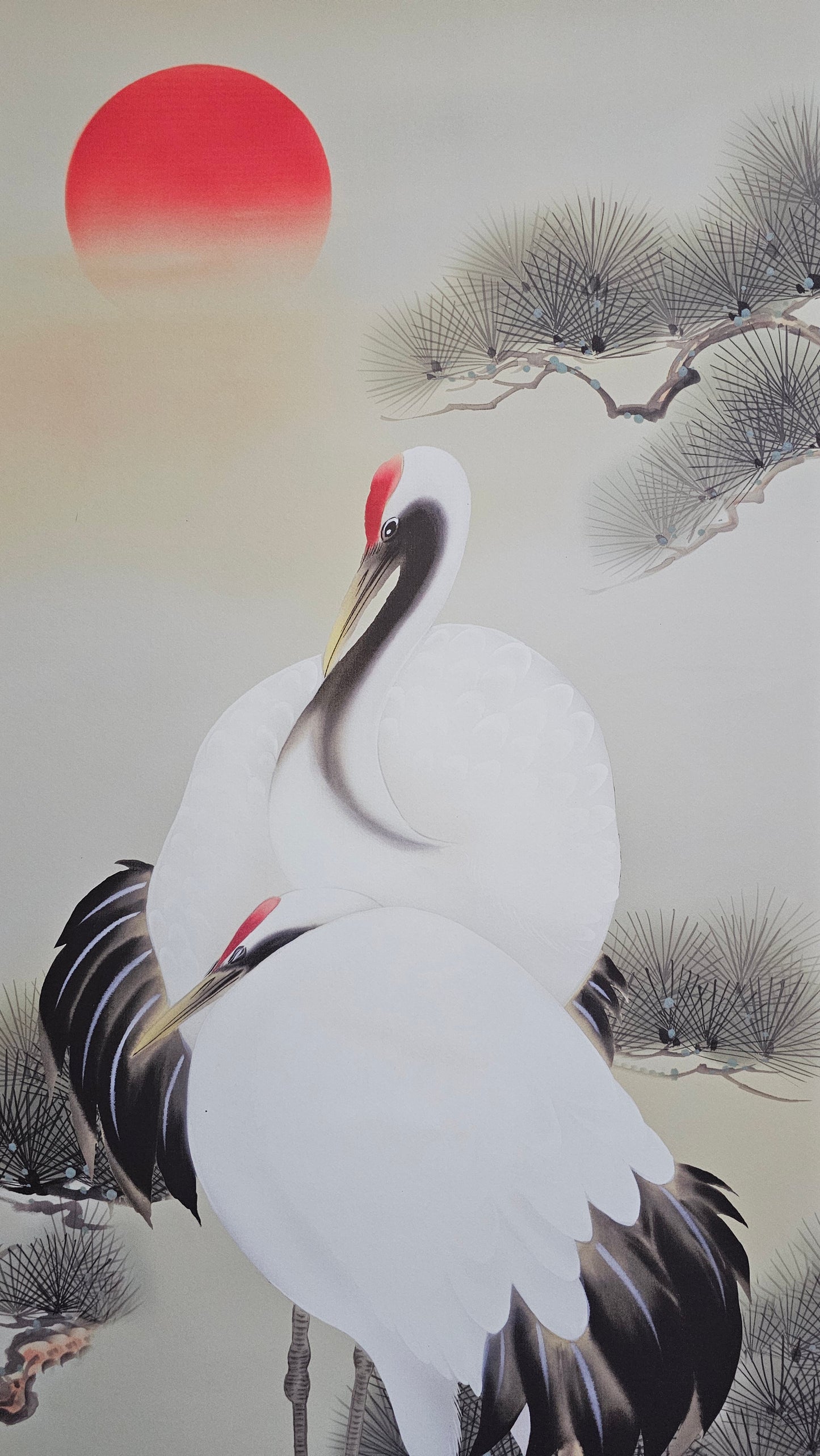松上双鶴 by Kanpo Yamamura